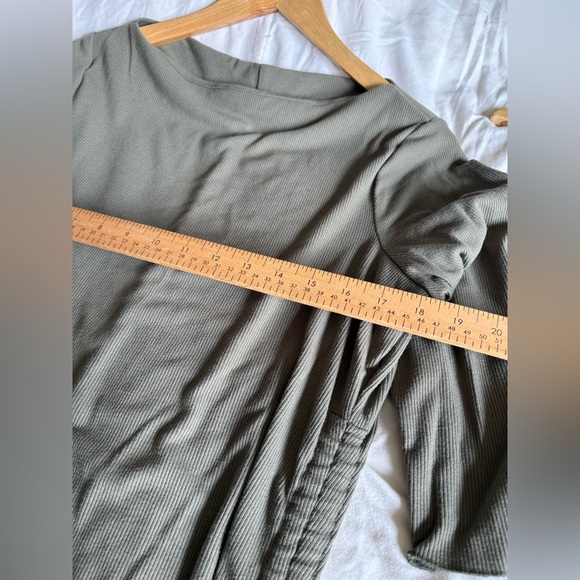Torrid ribbed midi asymmetrical dusty olive green dress size 1X stretchy - Picture 7 of 9